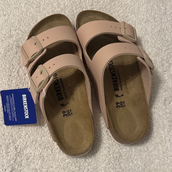 NWOB BIRKENSTOCK Women's Arizona Soft footbed Sandals - Light Pink / beige 39 - Picture 2 of 9